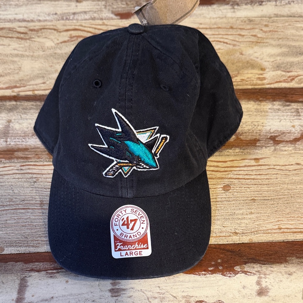 Black NHL Shark Logo Dad Hat by '47